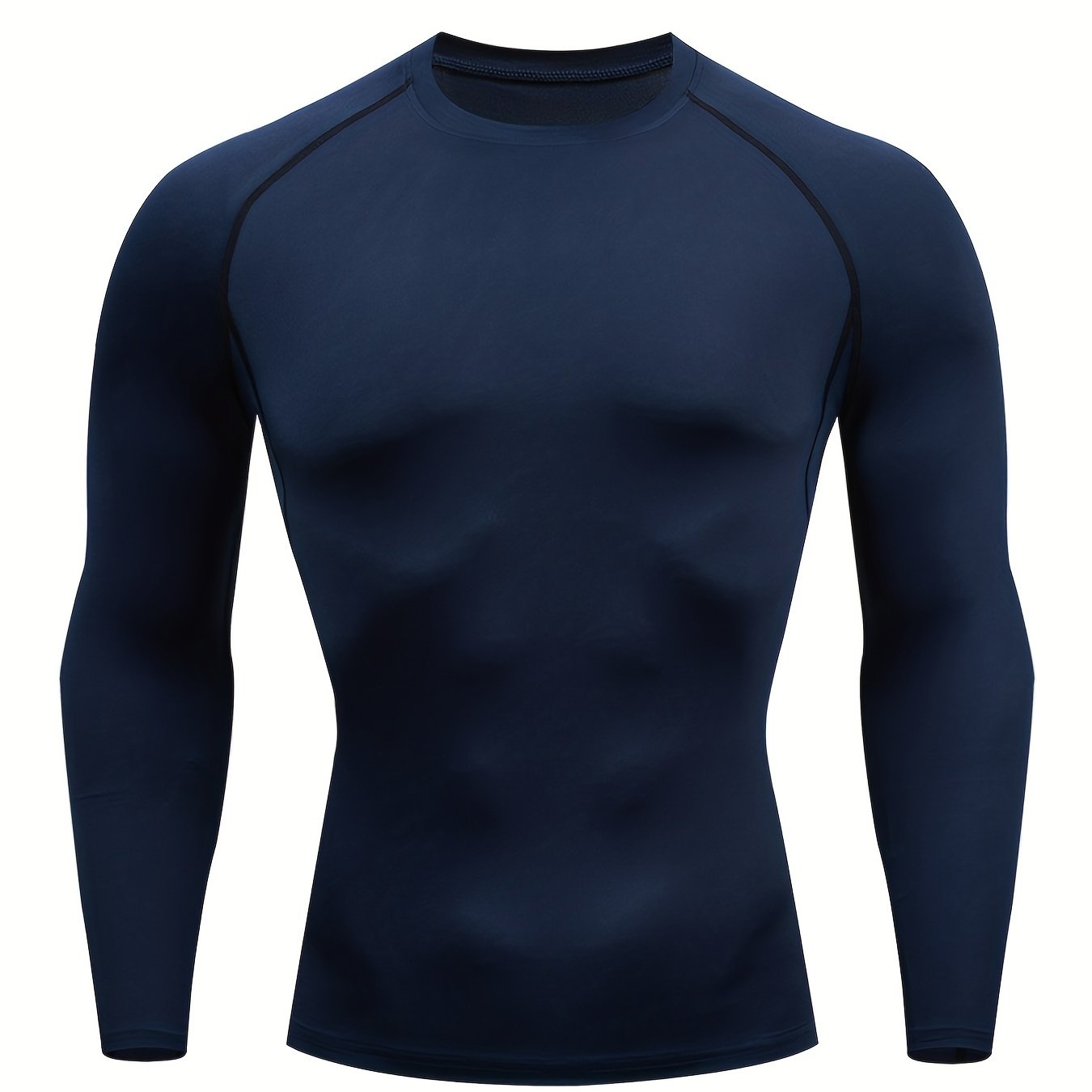 Men Fitness Top | Long Sleeve, High Stretch, Crew Neck, Moisture Wicking, Suitable for Running, Training, and Casual Wear